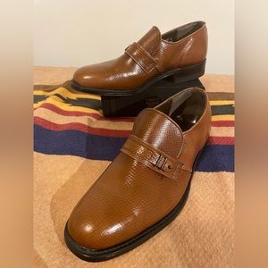 Nunn Bush Cognac Sabre Monk Strap Leather Slip On Loafers Men’s Size 8